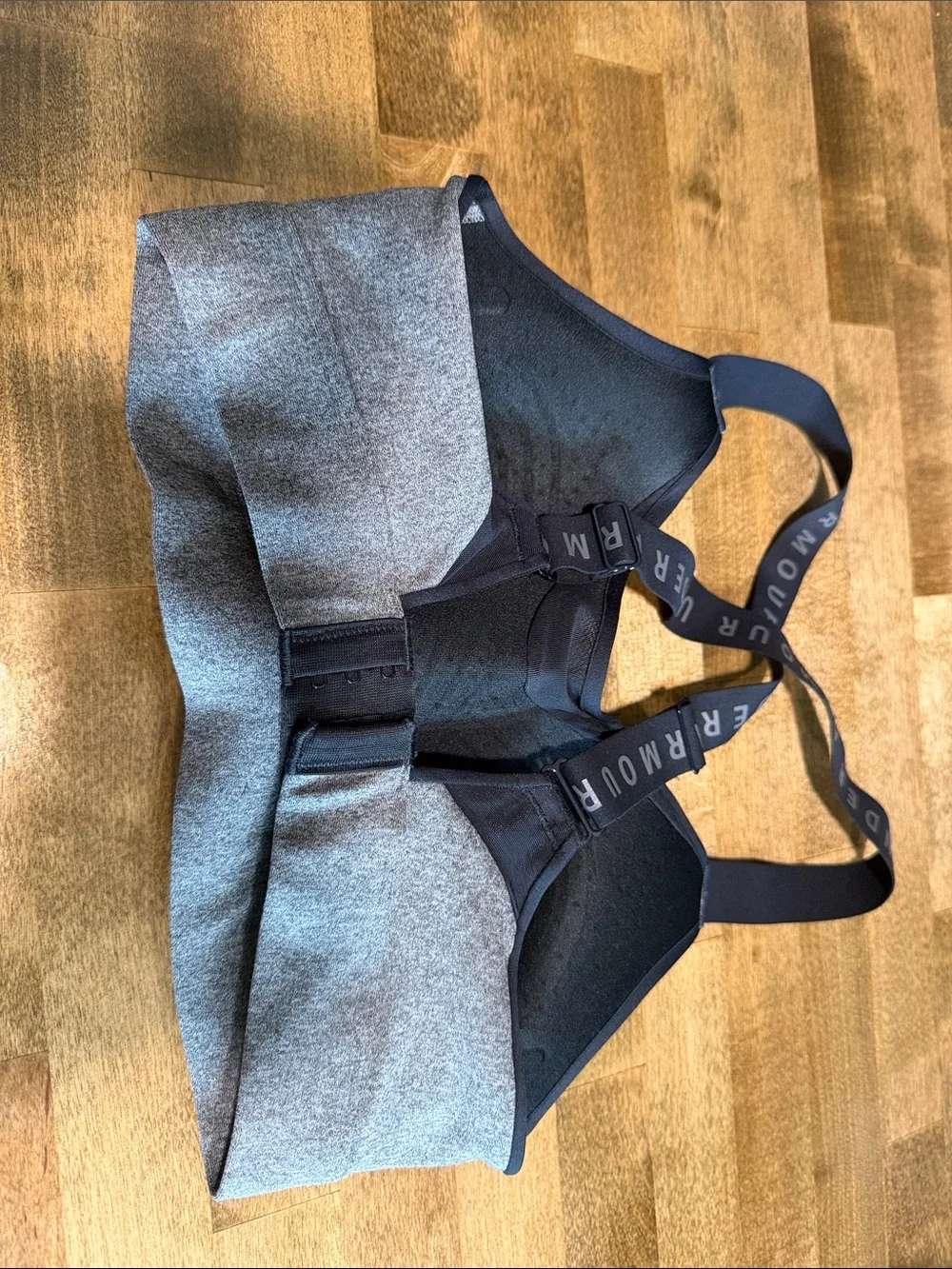 Under Armour Heather Gray Sports Bra with Black Straps